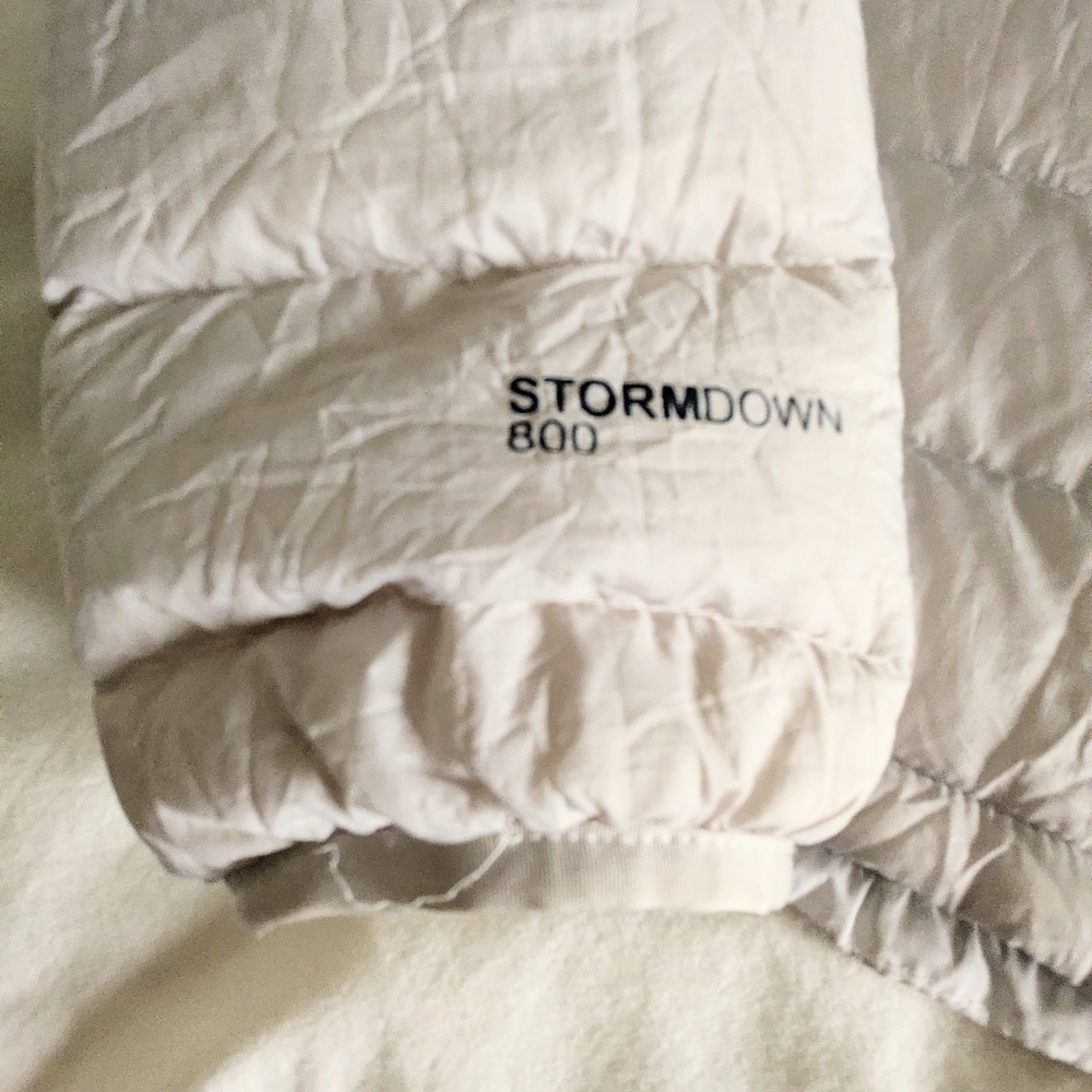 *EDDIE BAUER* First Ascent Stormdown 800 Down Jacket Beige WINDPROOF  Medium - Picture 5 of 7